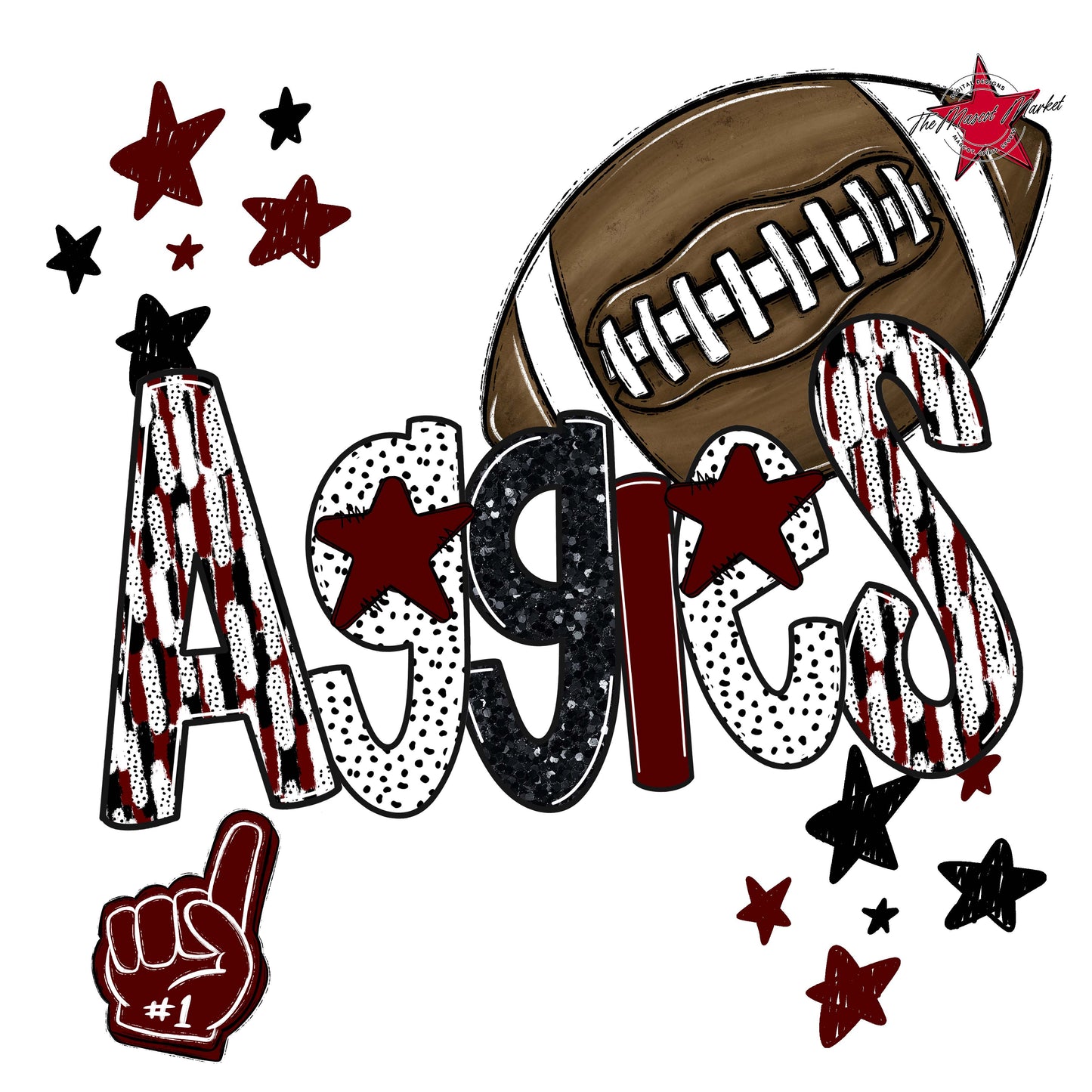 Aggies Football Scrape-Maroon