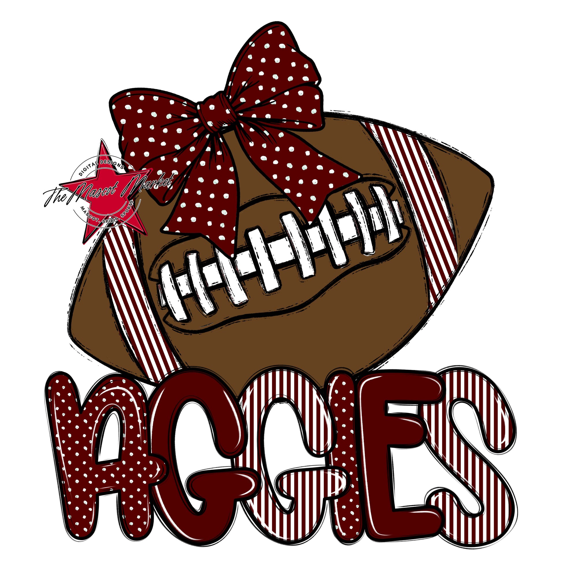 Aggies Football Spirit Design-Maroon