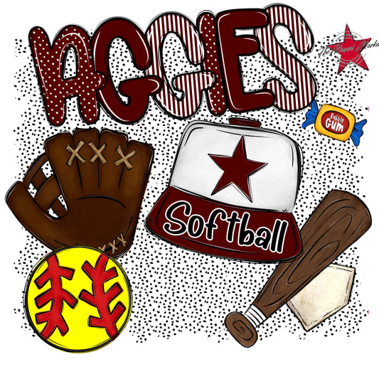 Aggies Softball Spirit-Maroon