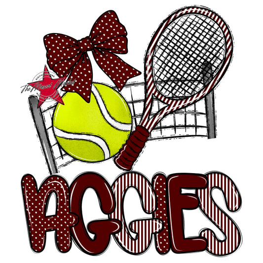 Aggies Tennis Spirit Design-Maroon