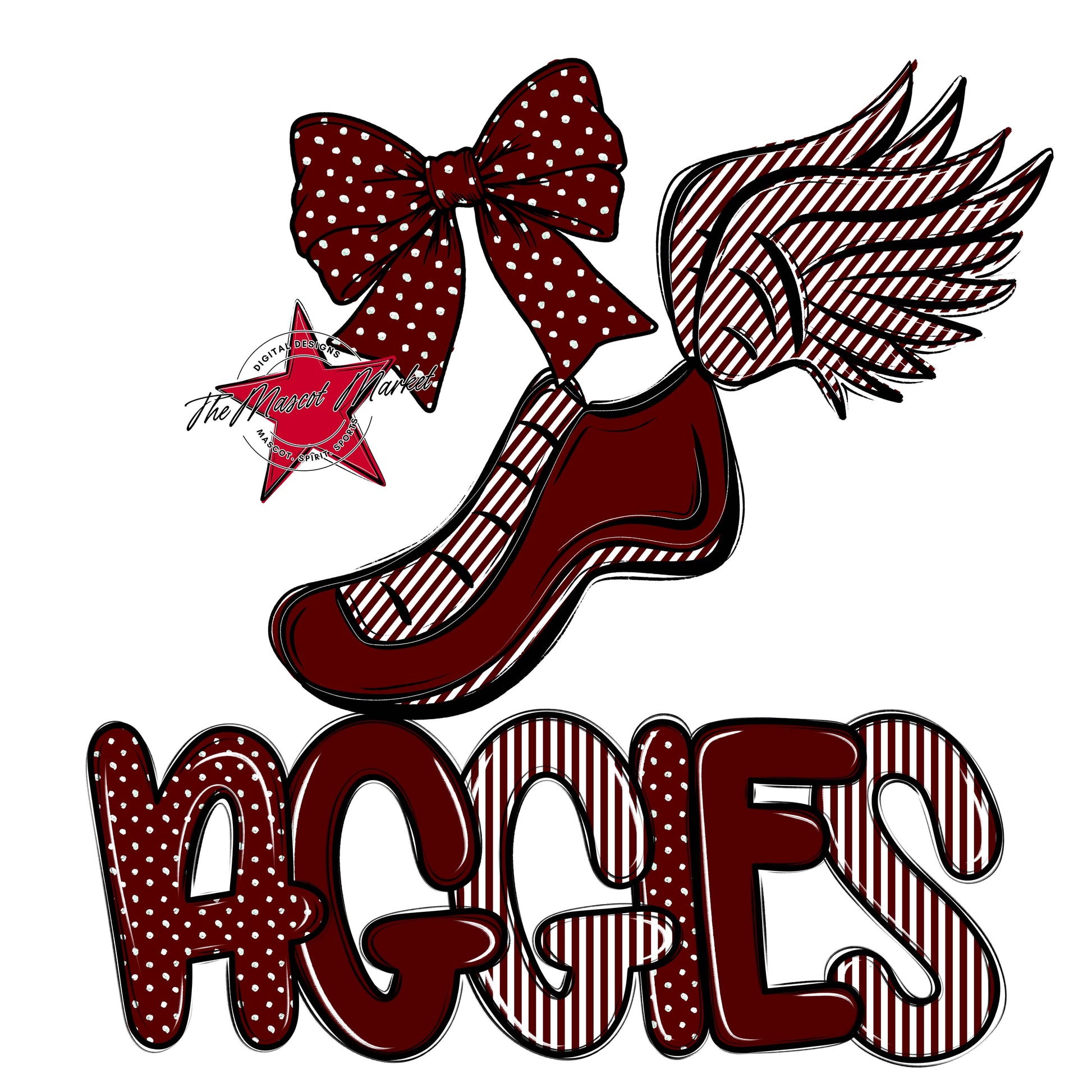 Aggies Track Spirit Design-Maroon