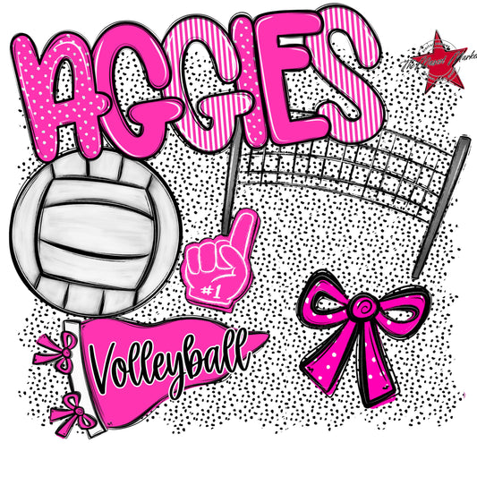 Aggies Volleyball Spirit-Pink