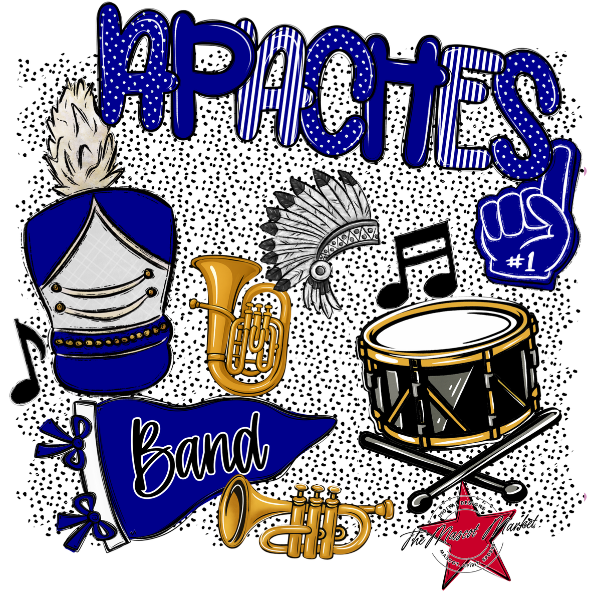 Apaches Band Spirit-Blue