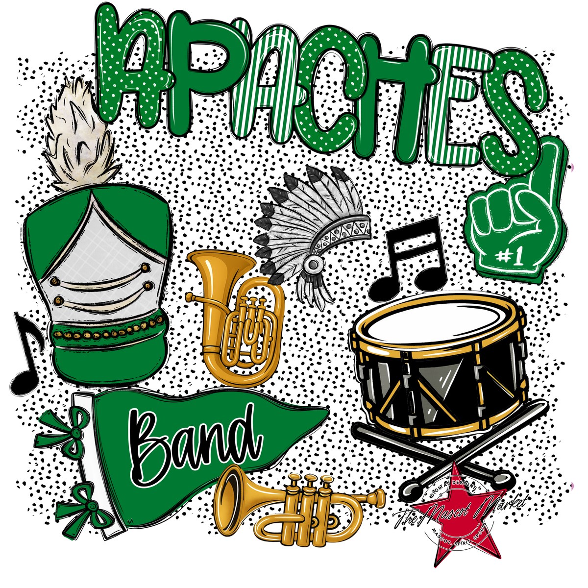 Apaches Band Spirit-Kelly Green