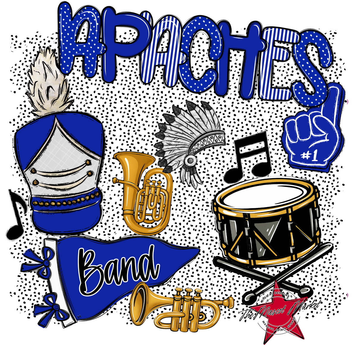 Apaches Band Spirit-Royal Blue