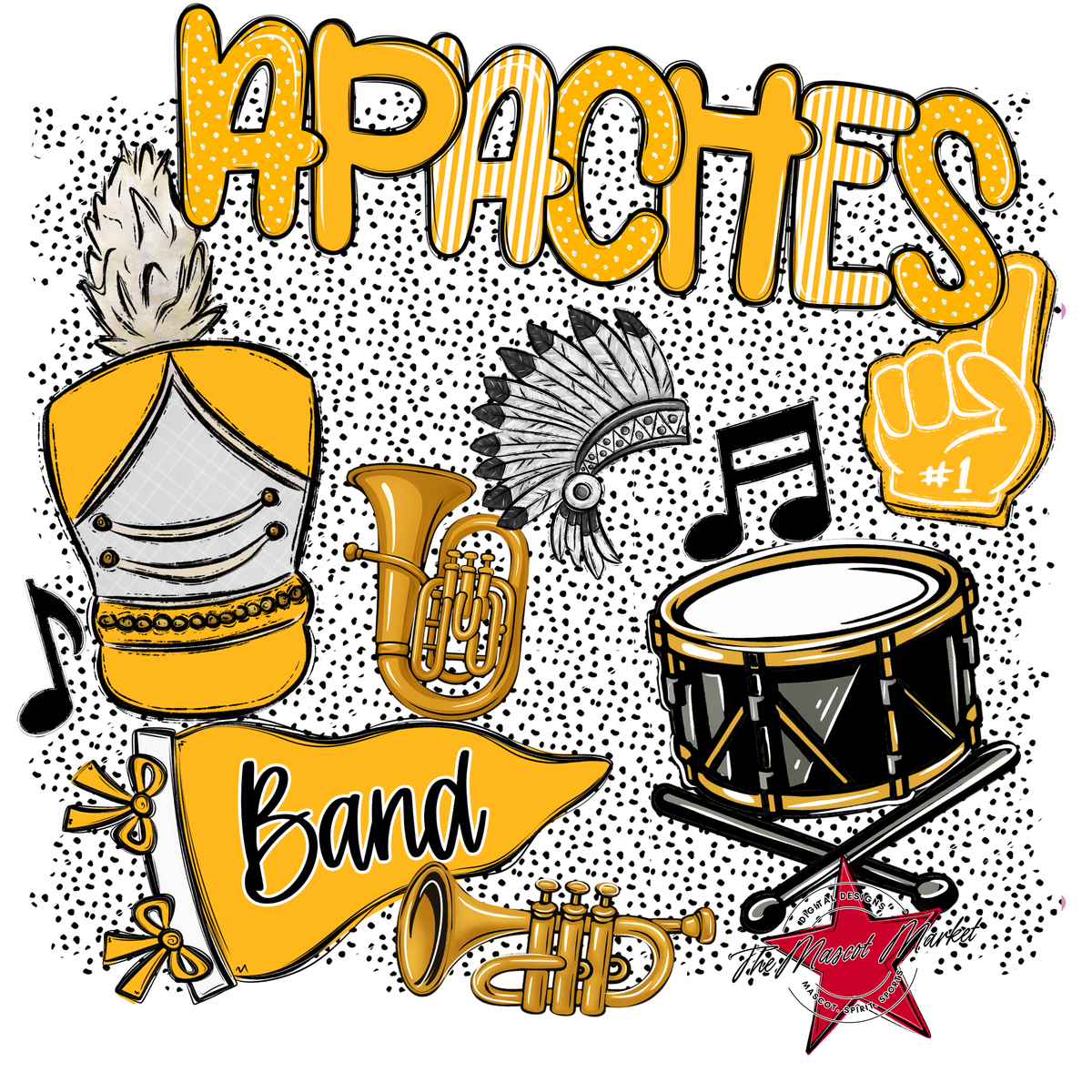 Apaches Band Spirit-Yellow