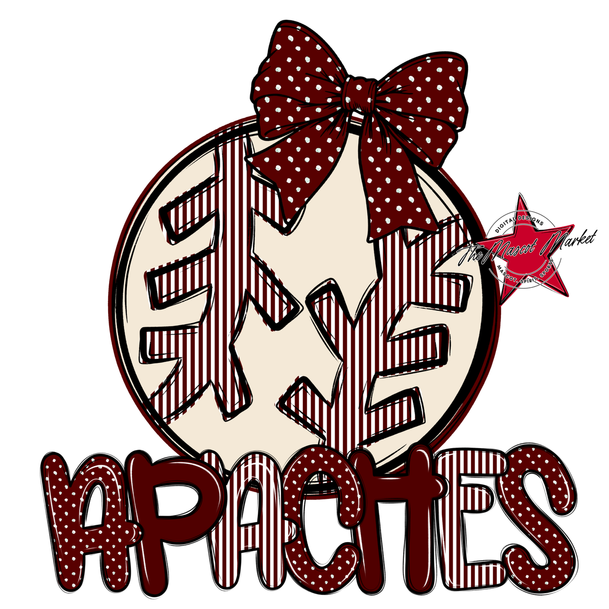 Apaches Baseball,Softball Spirit Design-Maroon