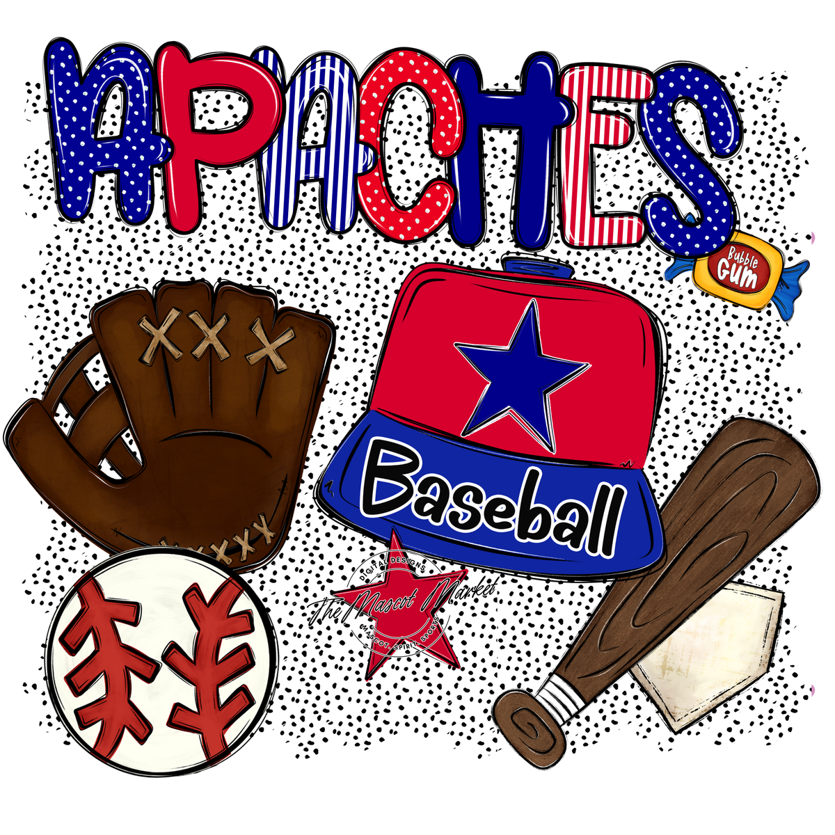 Apaches Baseball Spirit-Blue & Red