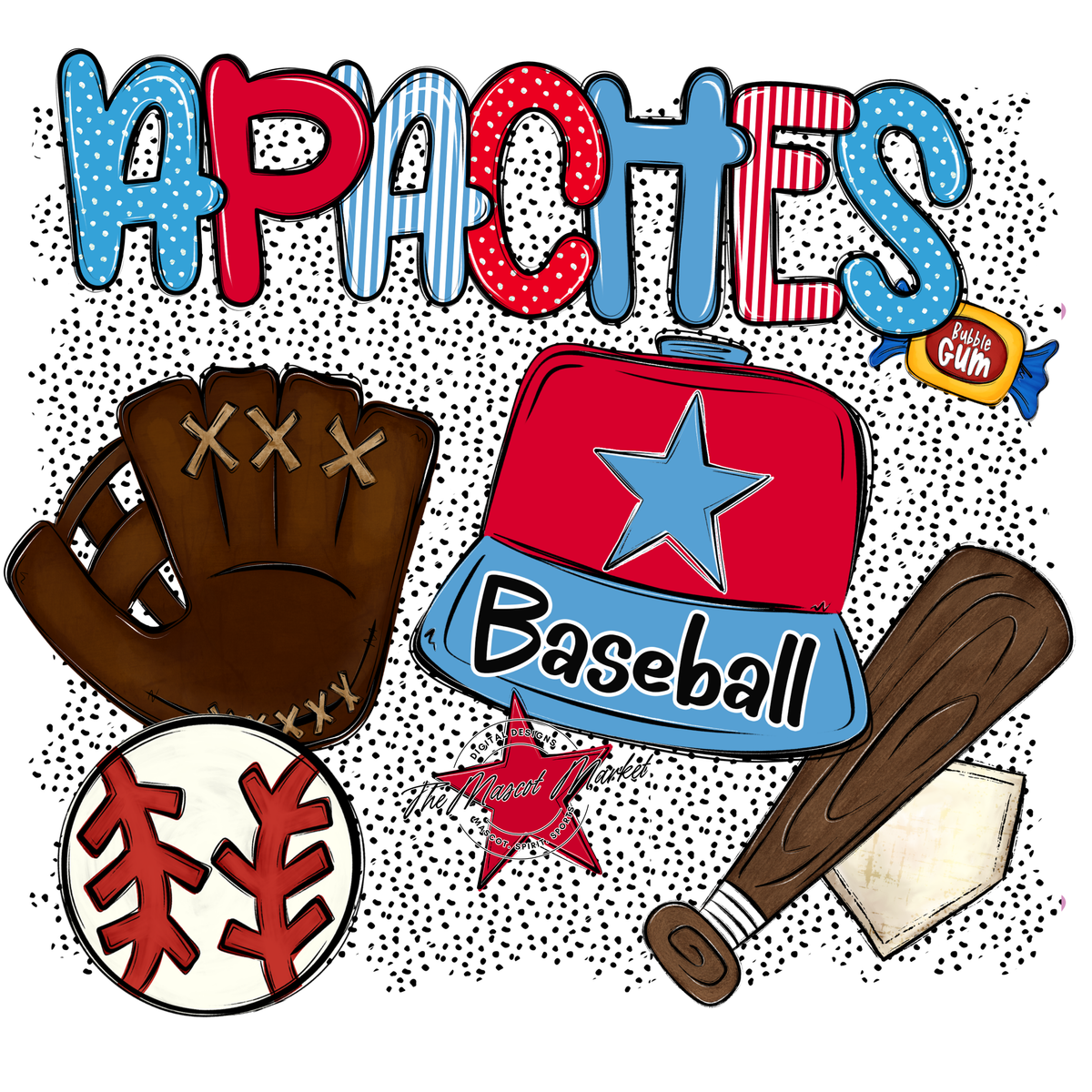 Apaches Baseball Spirit-Carolina Blue & Red