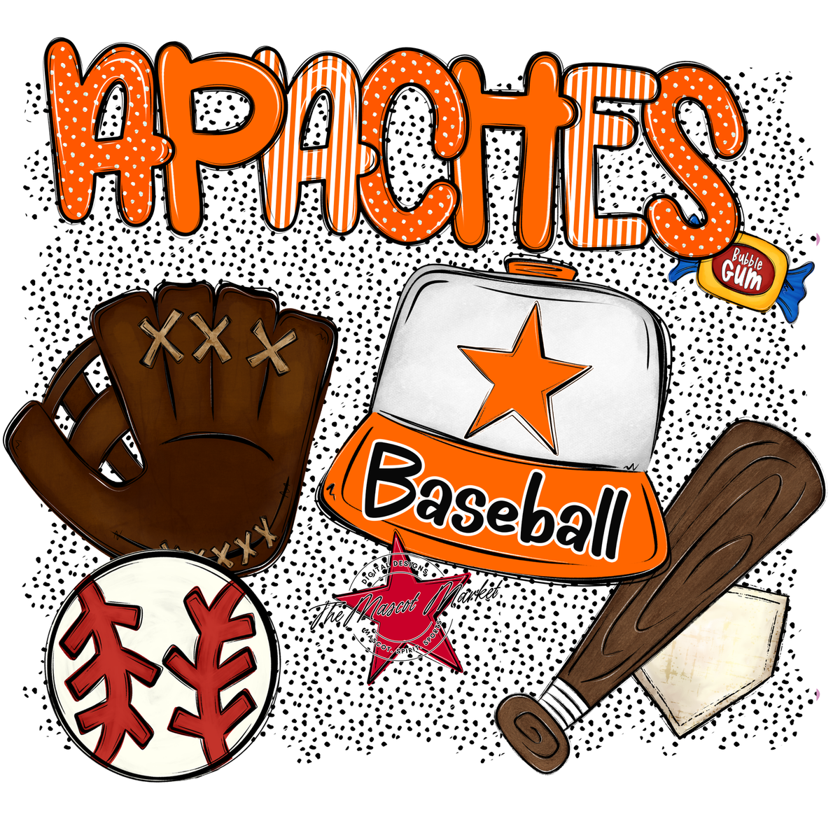 Apaches Baseball Spirit-Orange