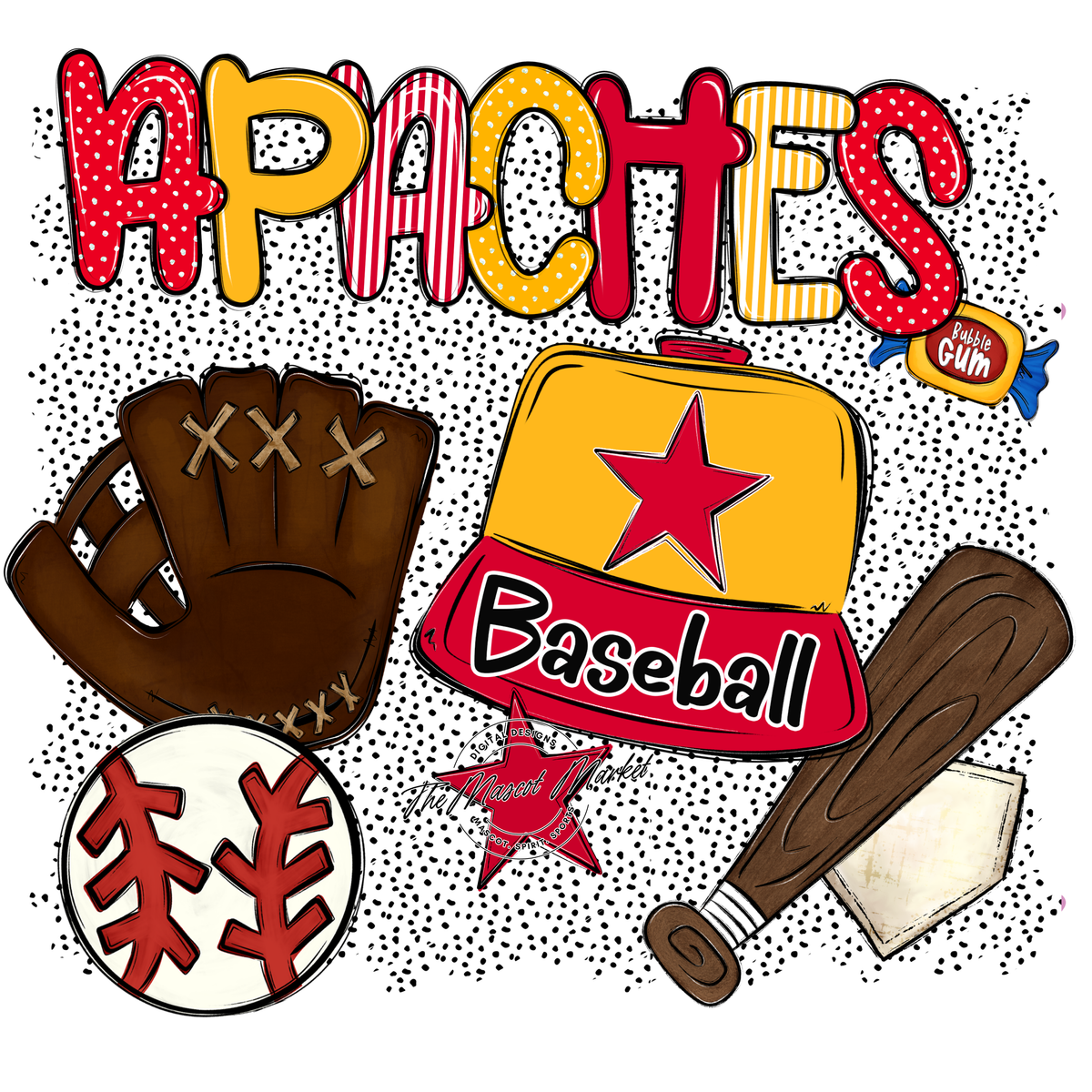 Apaches Baseball Spirit-Red & Yellow