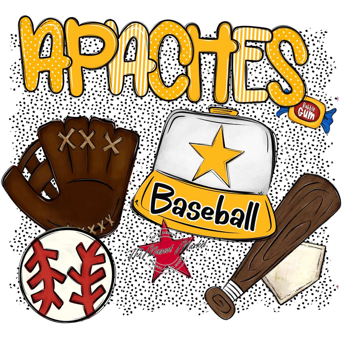 Apaches Baseball Spirit-Yellow