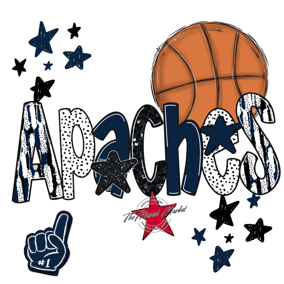 Apaches Basketball Scrape-Navy