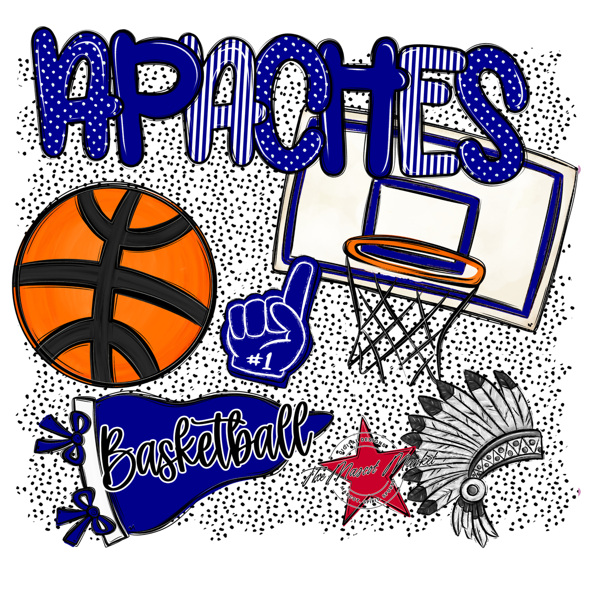 Apaches Basketball Spirit-Blue