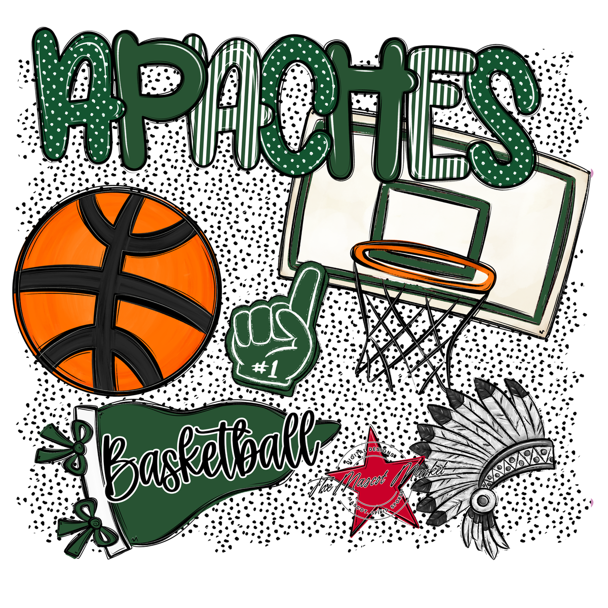 Apaches Basketball Spirit-Green