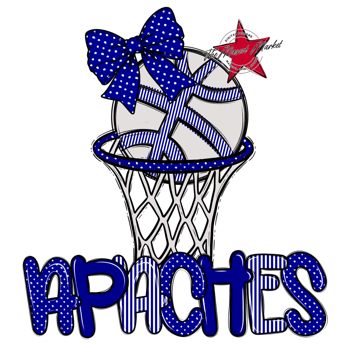 Apaches Basketball Spirit Design-Blue
