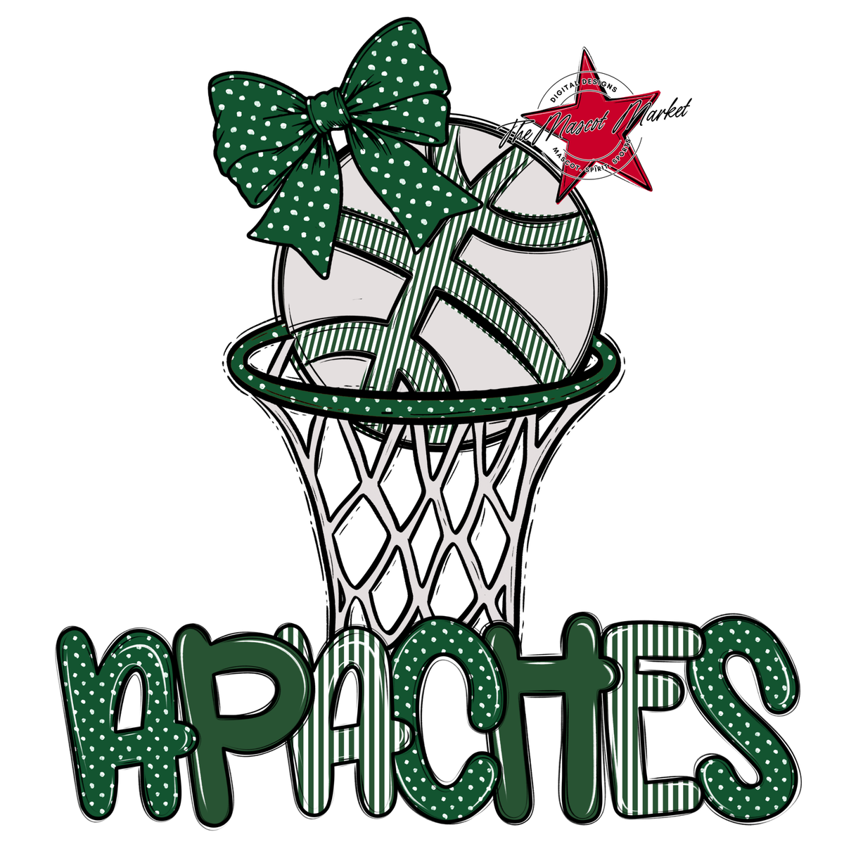 Apaches Basketball Spirit Design-Green