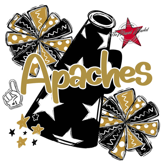 Apaches Black Megaphone-Gold