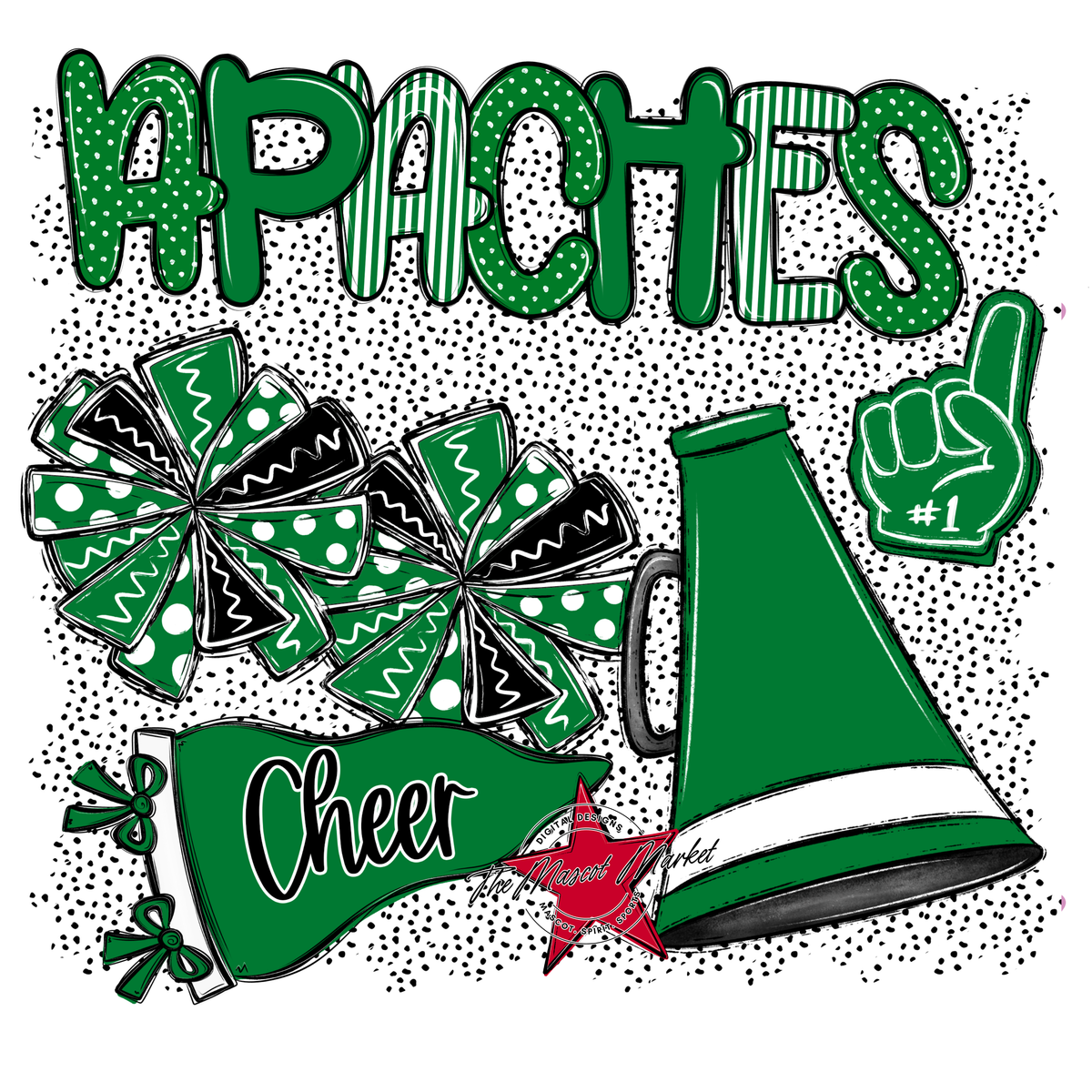 Apaches Cheer Spirit-Kelly Green