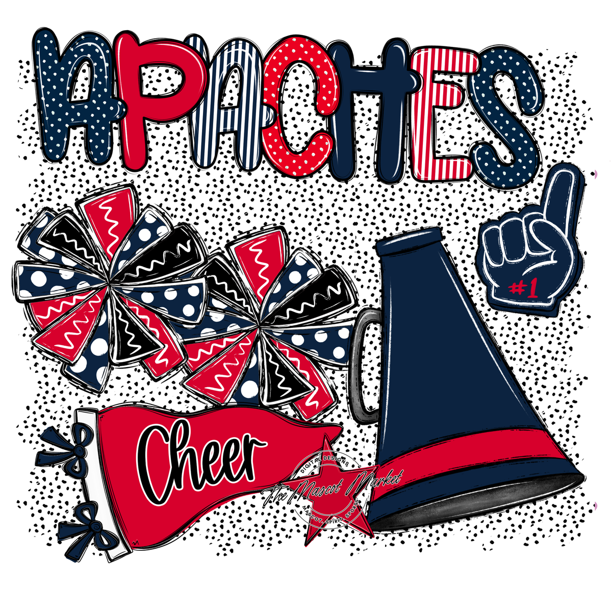 Apaches Cheer Spirit-Navy & Red