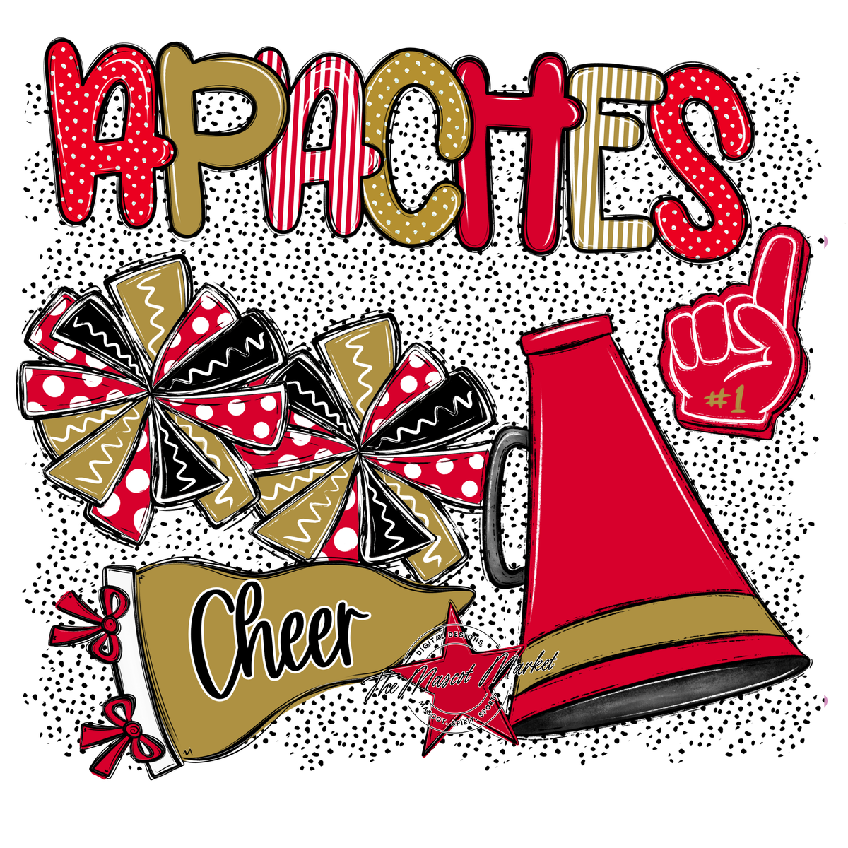 Apaches Cheer Spirit-Red & Gold