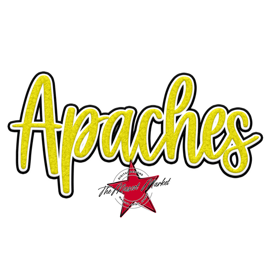 Apaches Chenille Patch-Bright Yellow