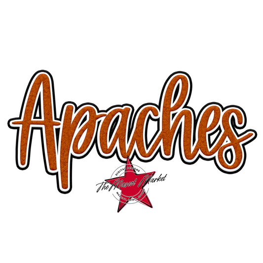 Apaches Chenille Patch-Burnt Orange