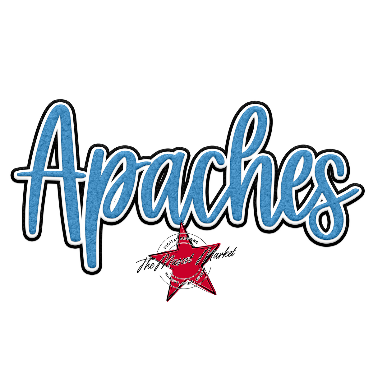 Apaches Chenille Patch-Carolina Blue