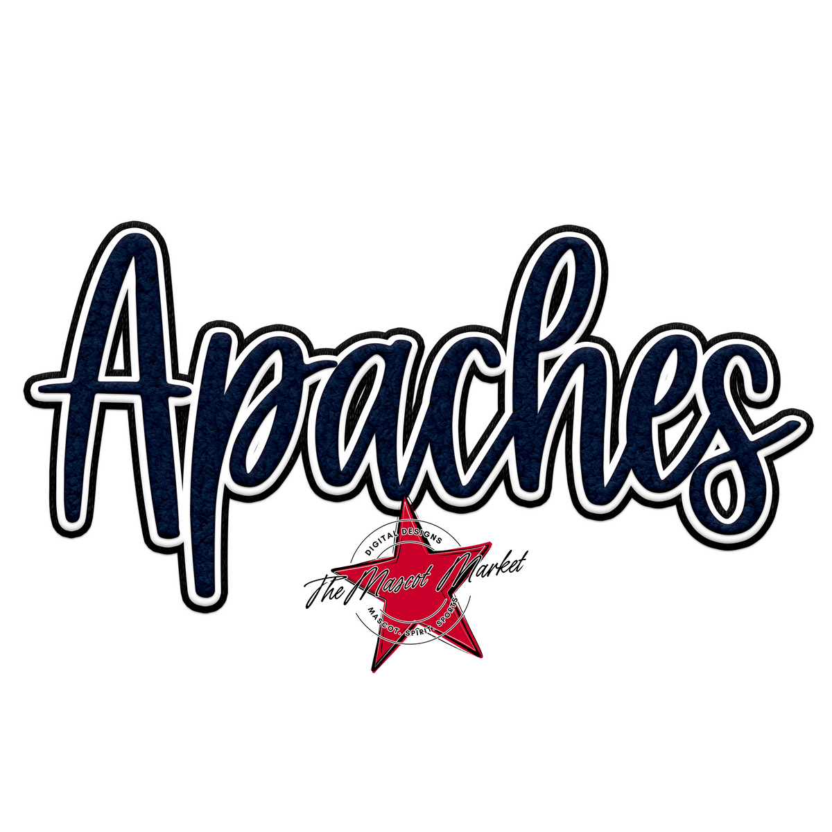 Apaches Chenille Patch-Navy