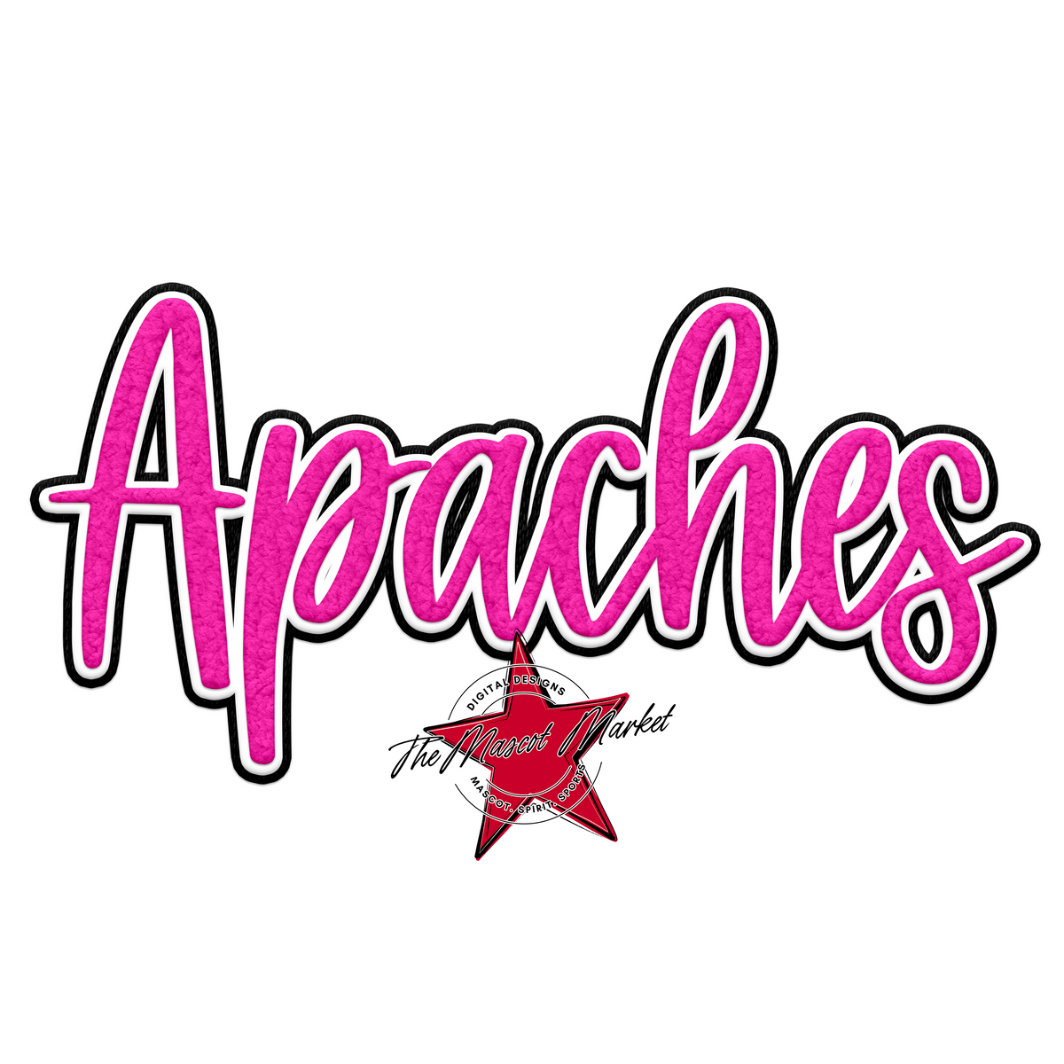 Apaches Chenille Patch-Pink