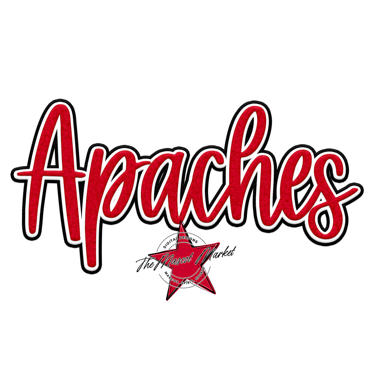 Apaches Chenille Patch-Red