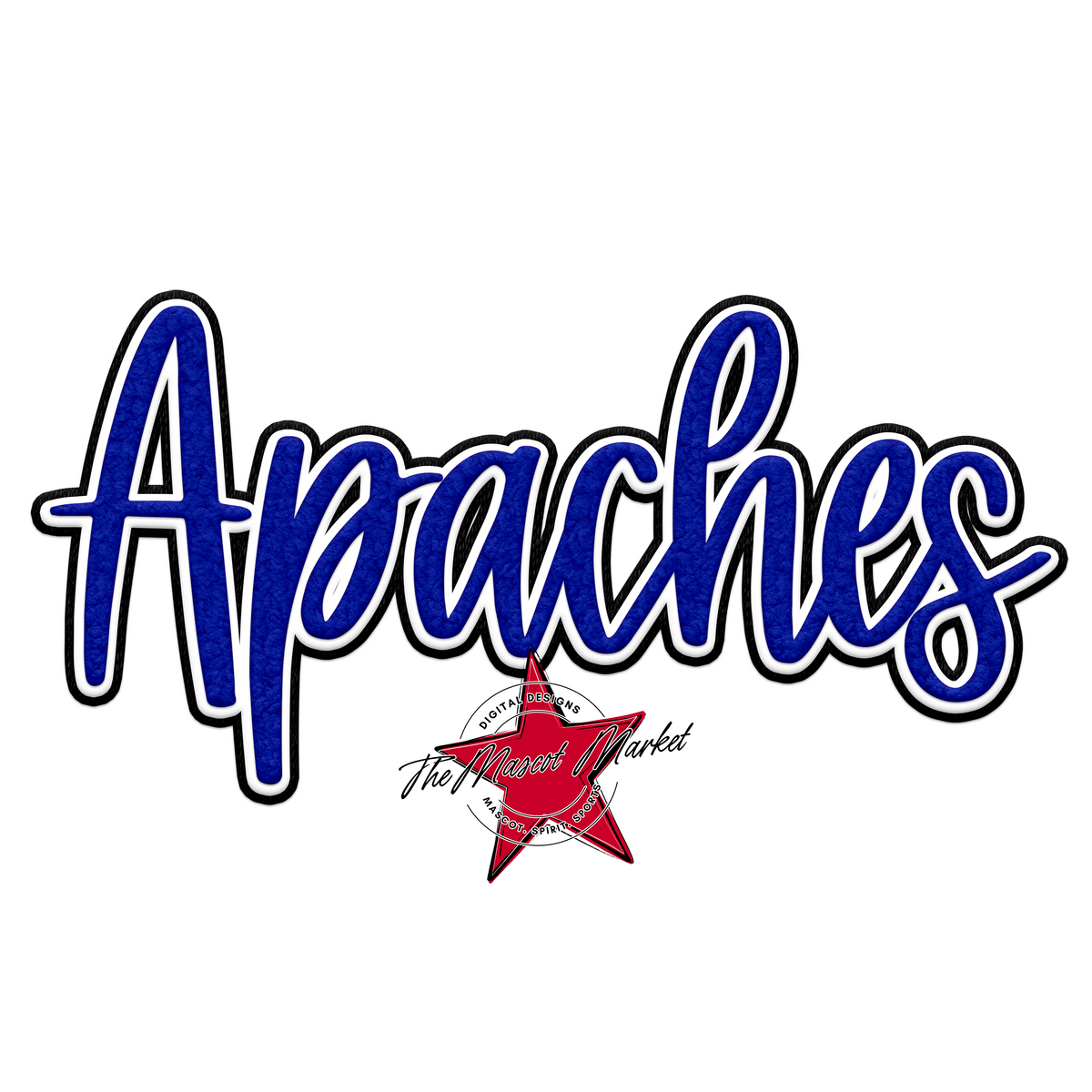 Apaches Chenille Patch-Royal Blue