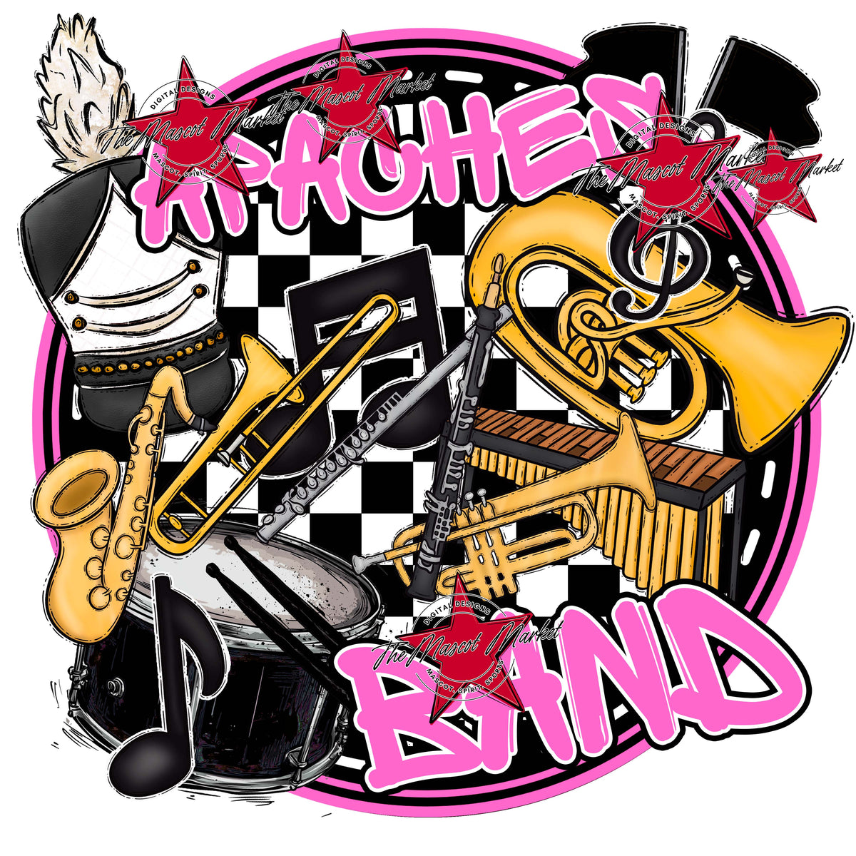 Apaches Circle Band Design-Baby Pink