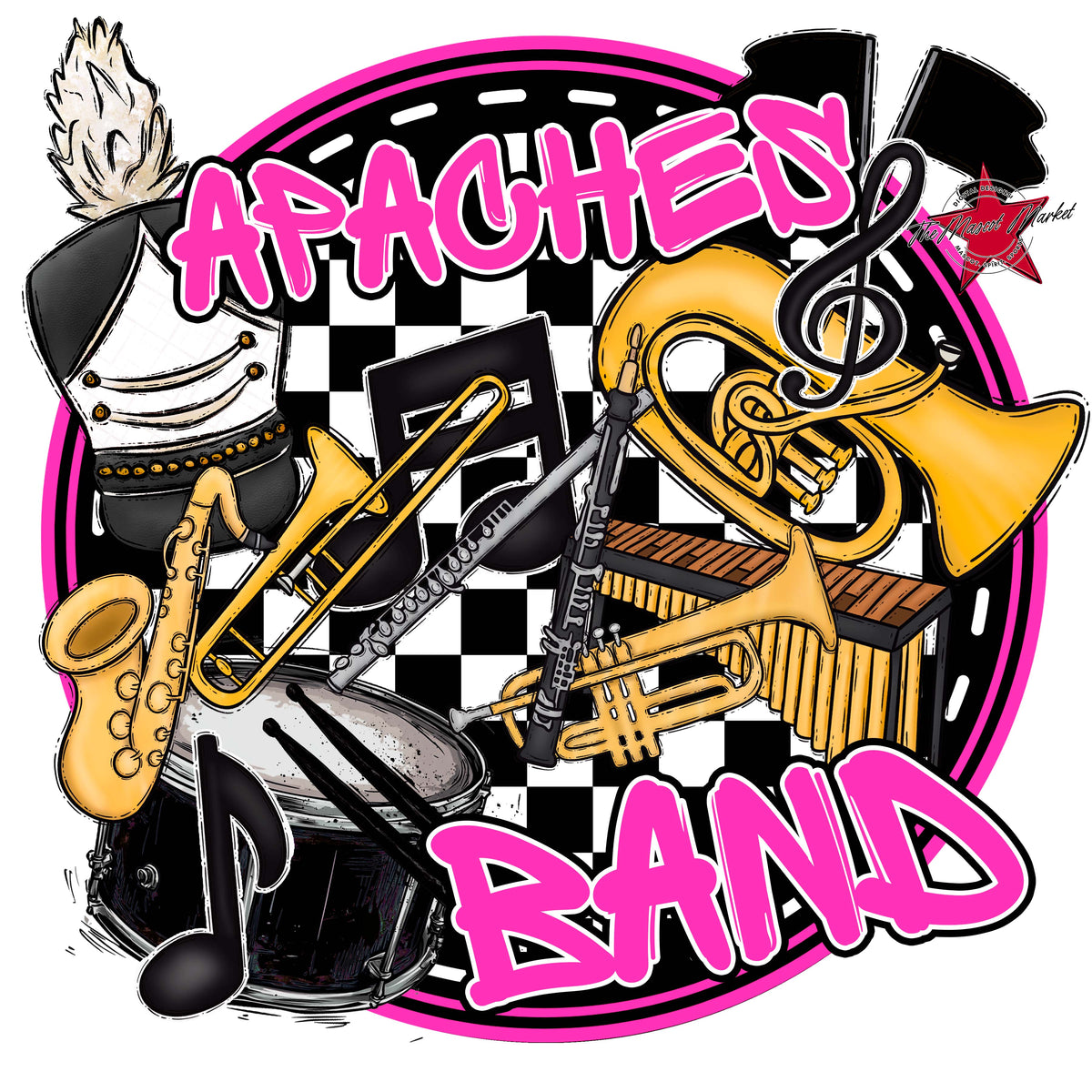 Apaches Circle Band Design-Pink