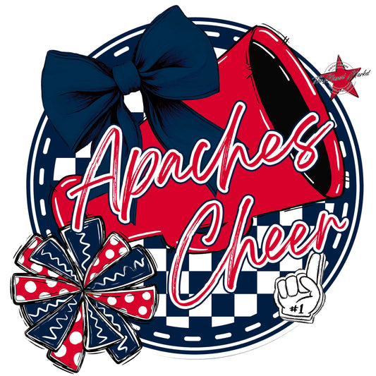 Apaches Circle Cheer Design-Navy & Red