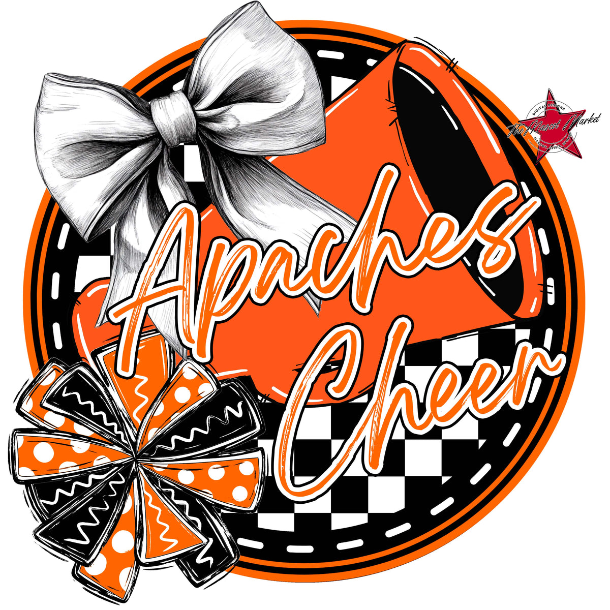 Apaches Circle Cheer Design-Orange