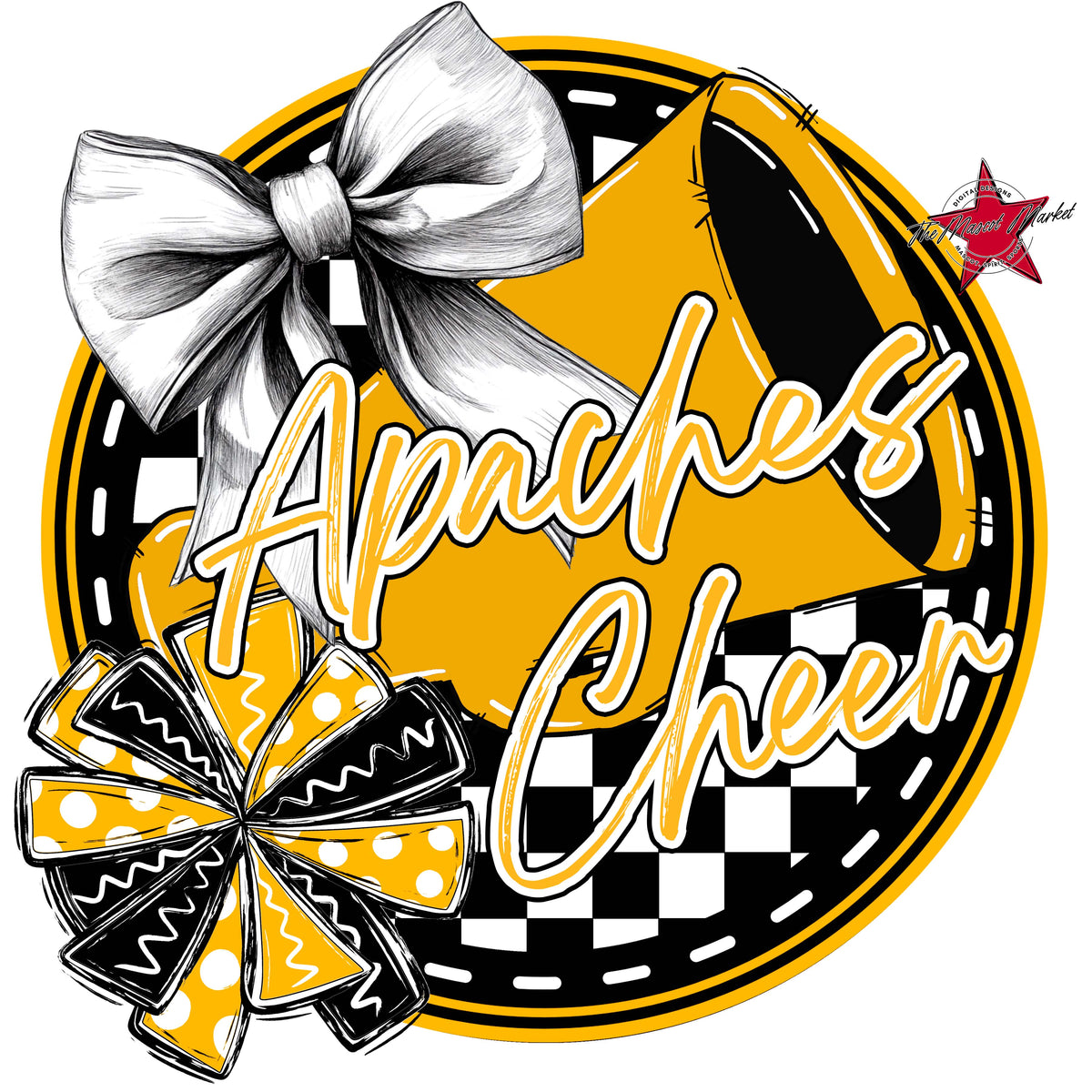 Apaches Circle Cheer Design-Yellow