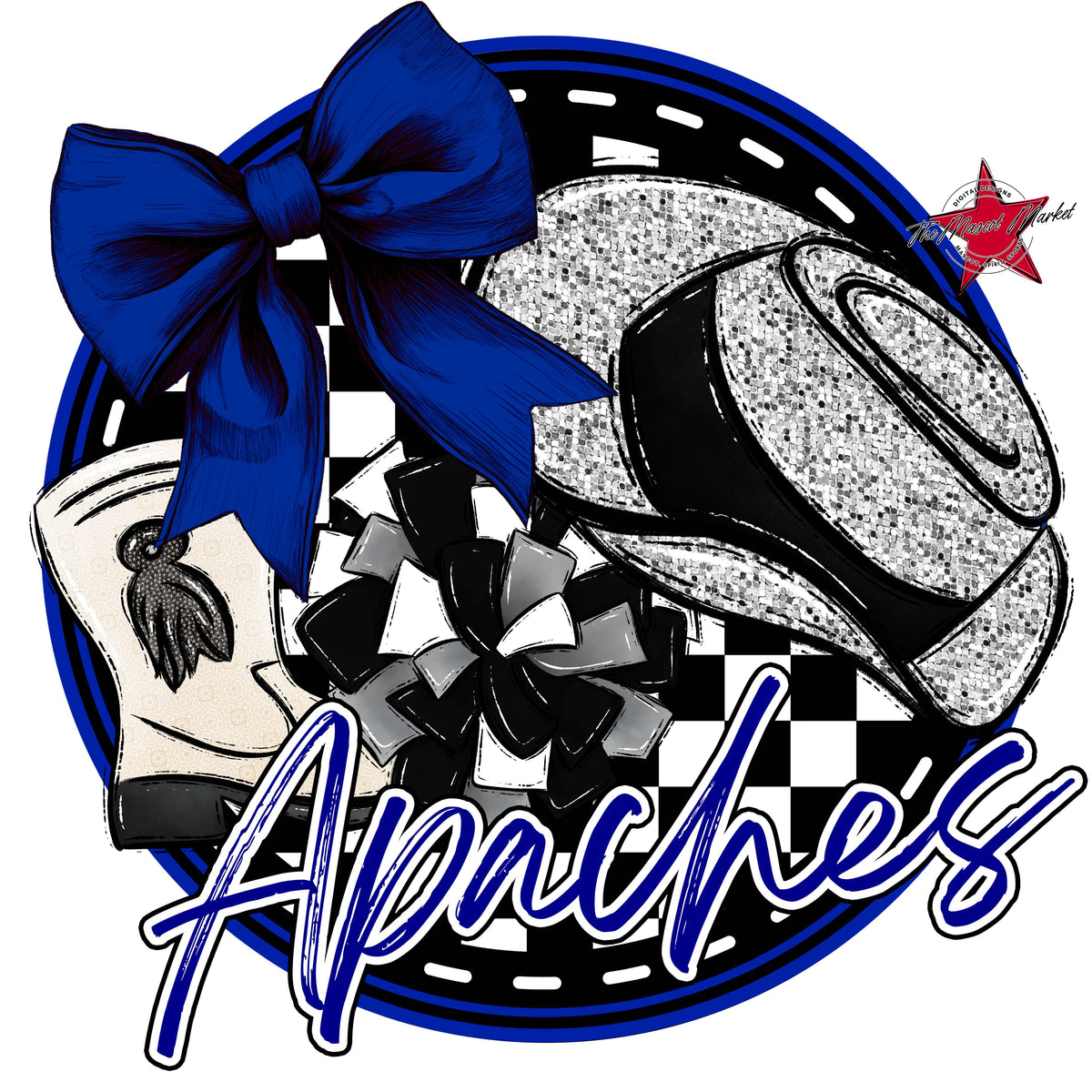 Apaches Circle Drillteam Design-Blue
