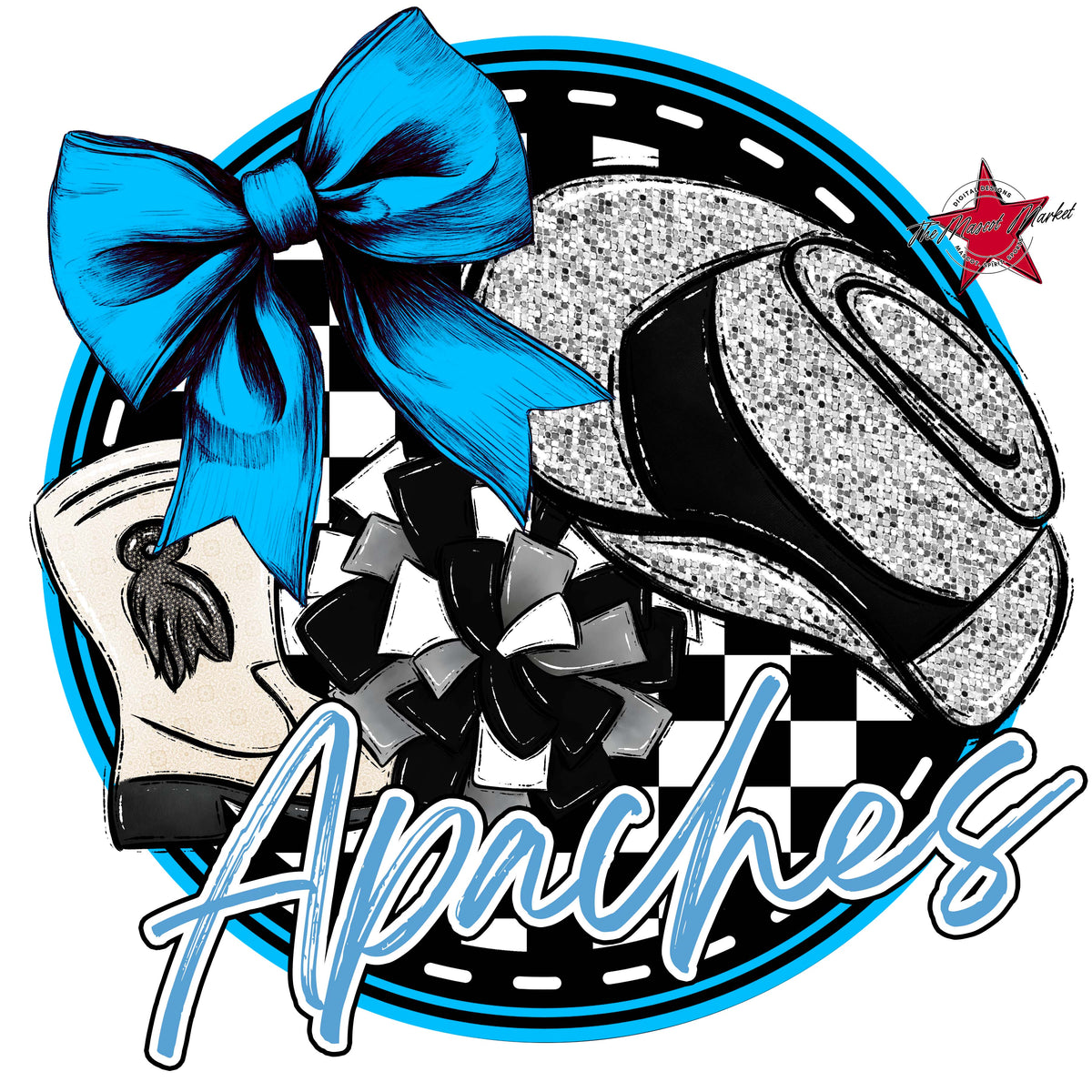 Apaches Circle Drillteam Design-Carolina Blue