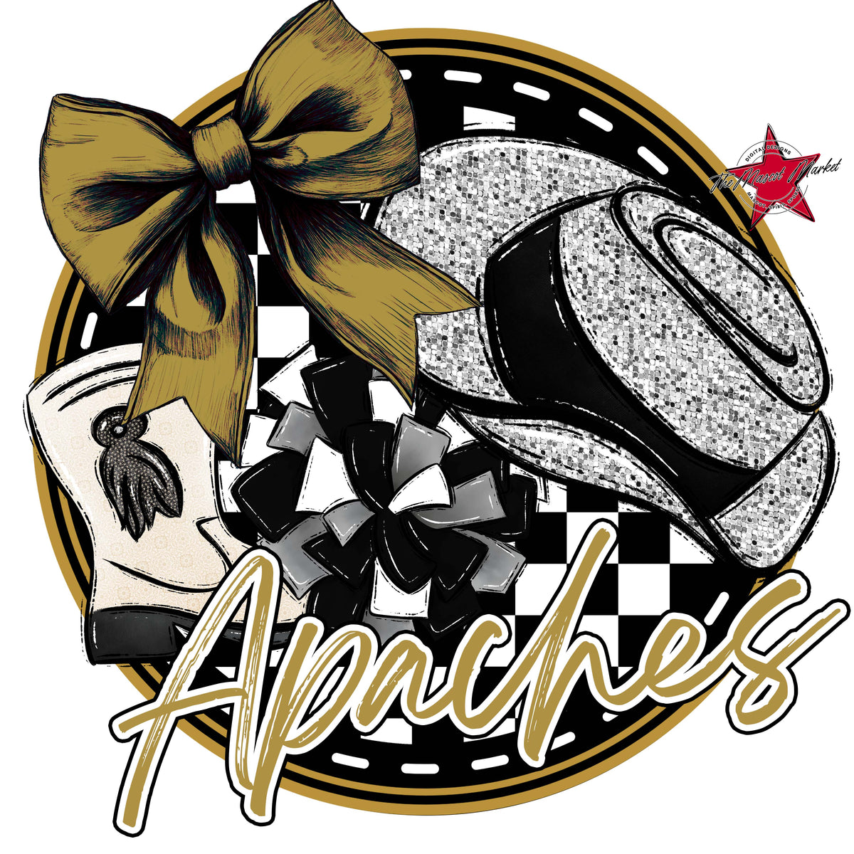 Apaches Circle Drillteam Design-Gold