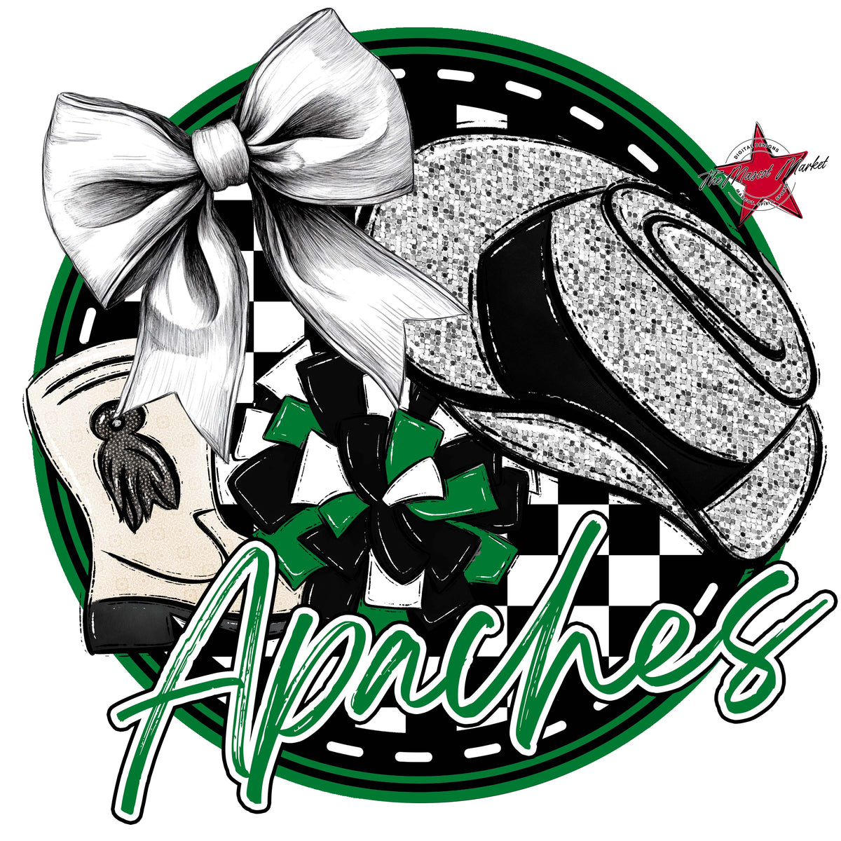 Apaches Circle Drillteam Design-Kelly Green