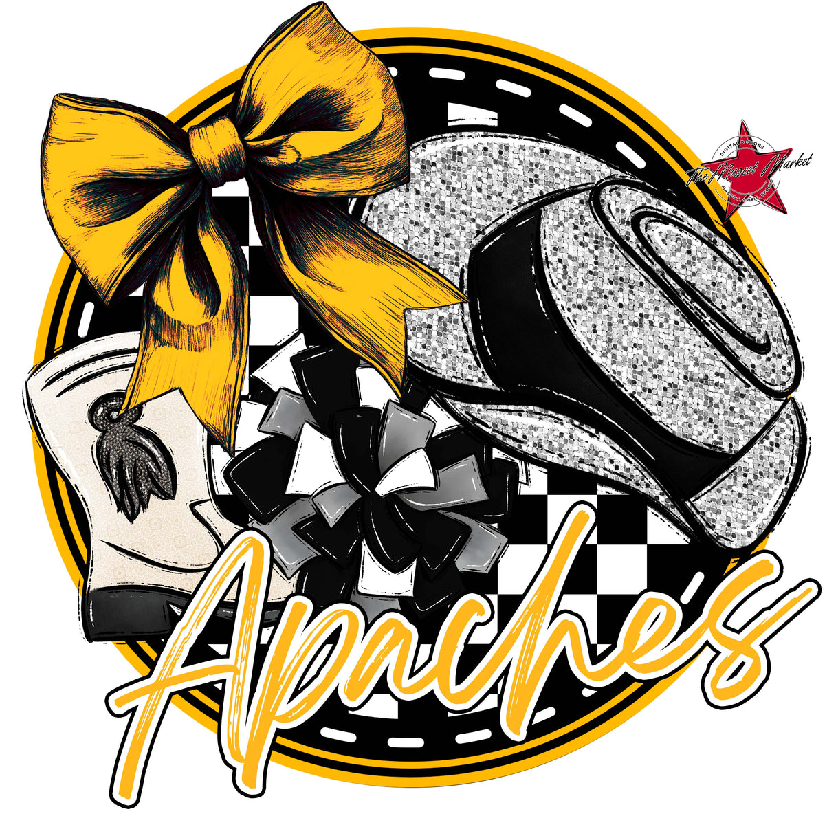 Apaches Circle Drillteam Design-Yellow