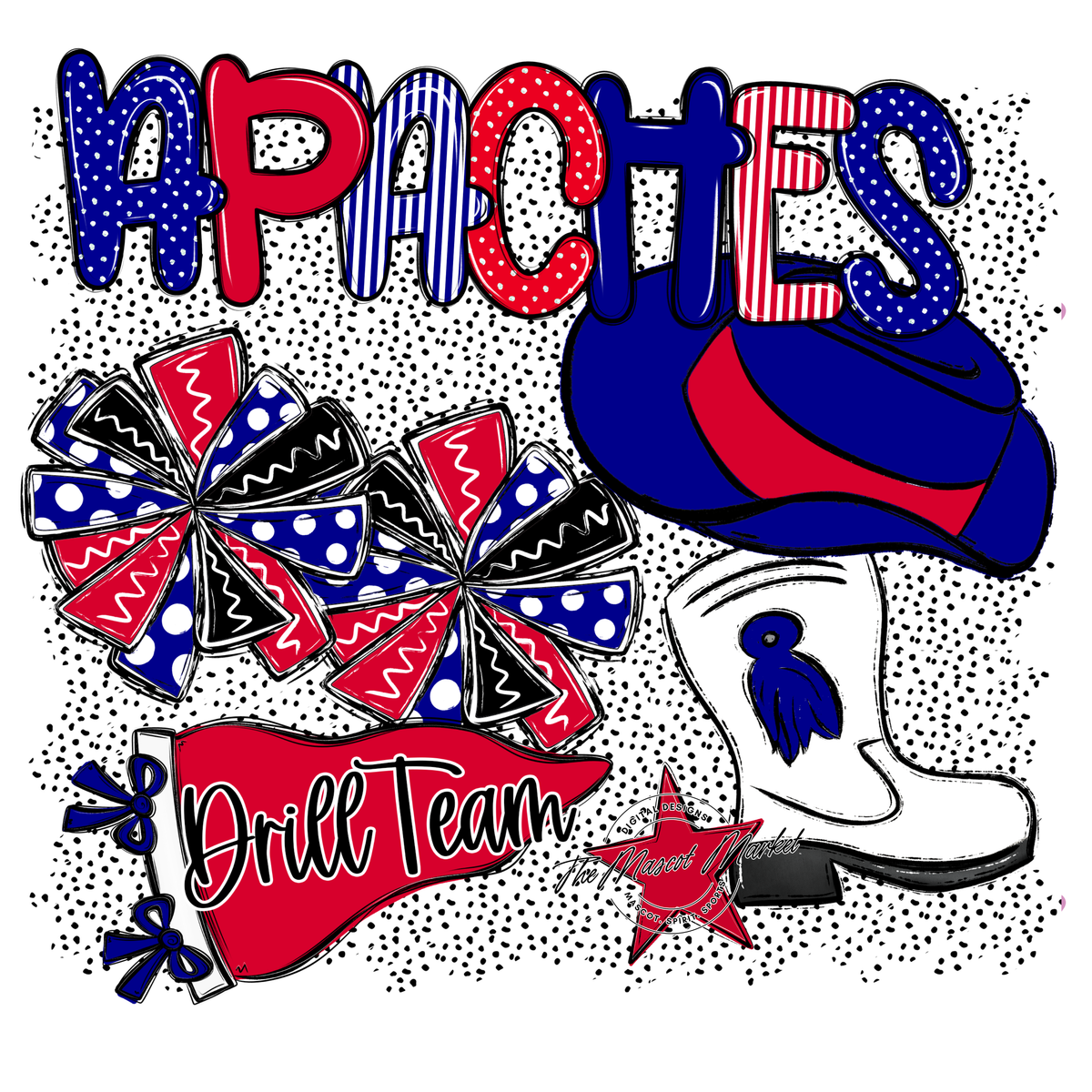 Apaches Drillteam Spirit-Blue & Red