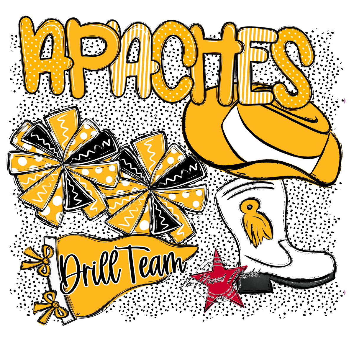 Apaches Drillteam Spirit-Yellow