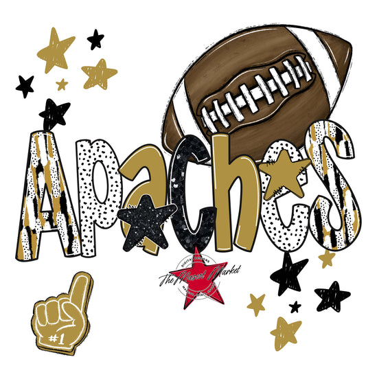 Apaches Football Scrape-Gold