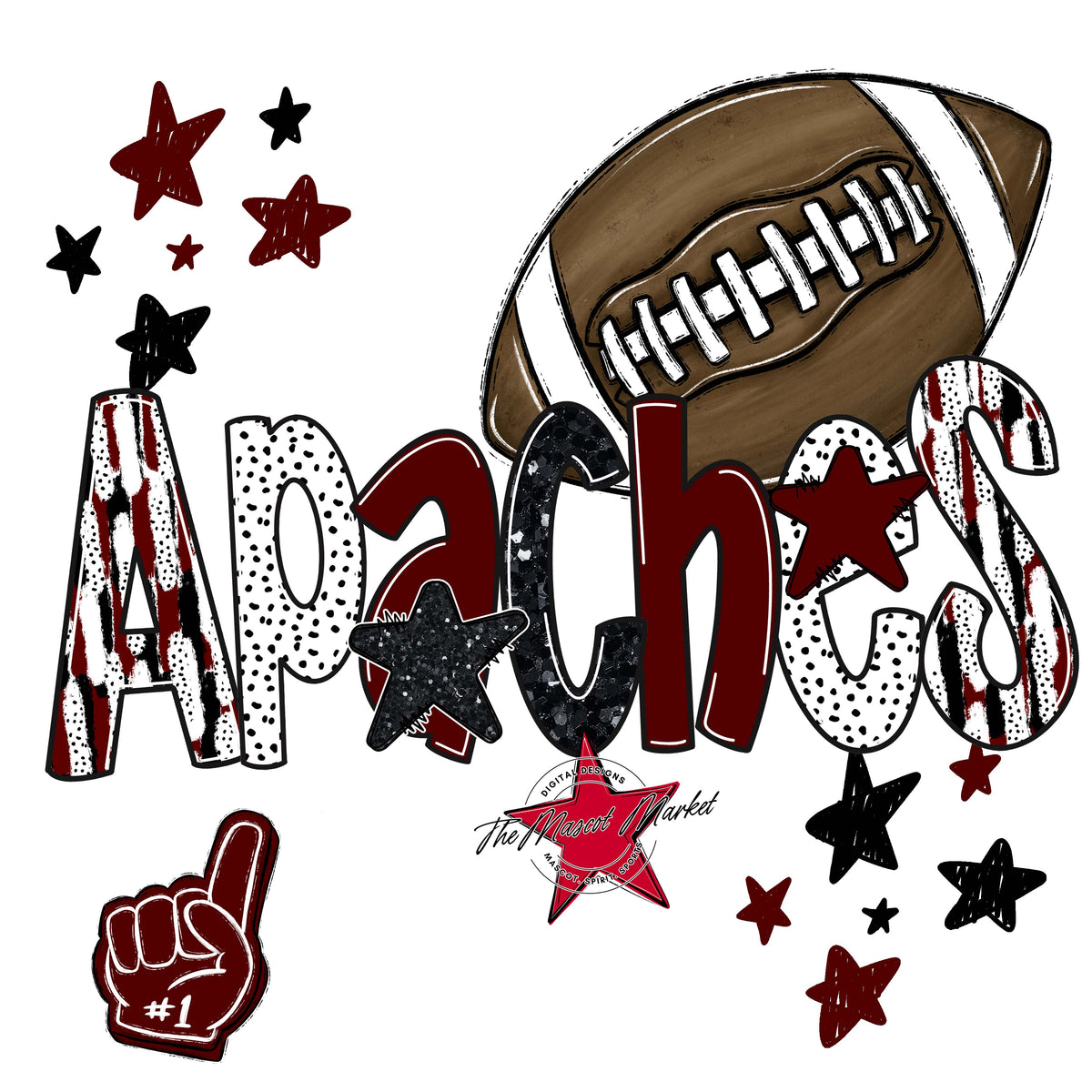 Apaches Football Scrape-Maroon