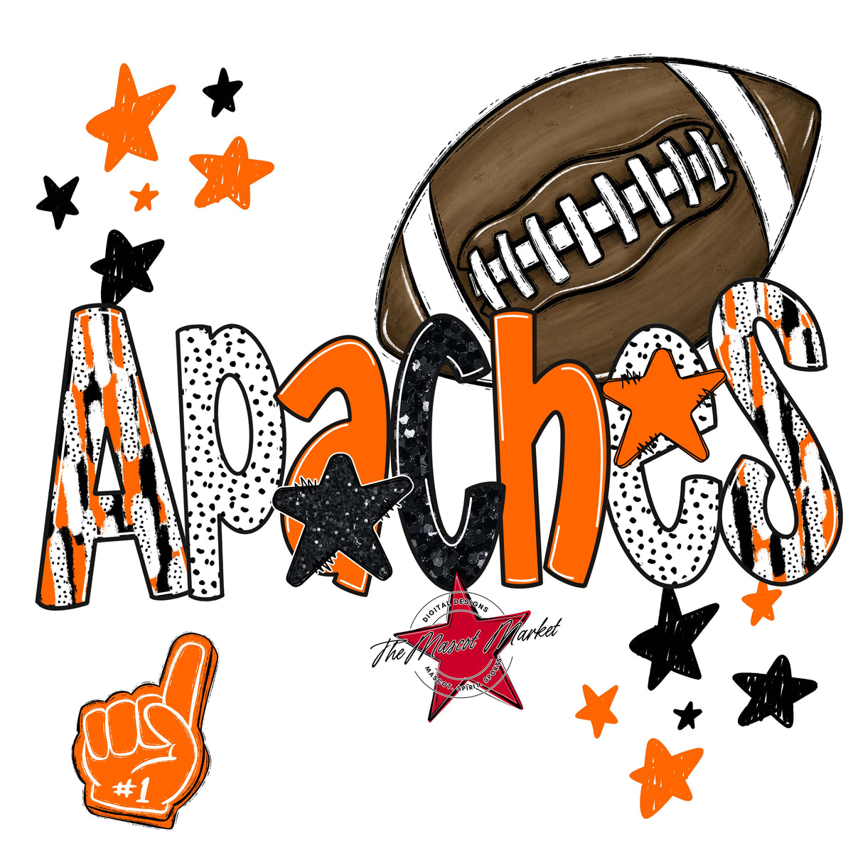 Apaches Football Scrape-Orange