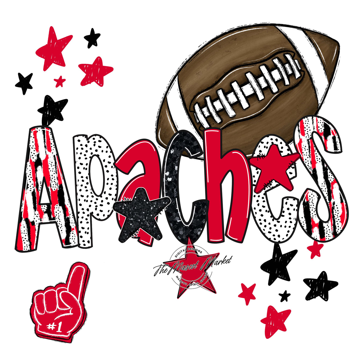 Apaches Football Scrape-Red
