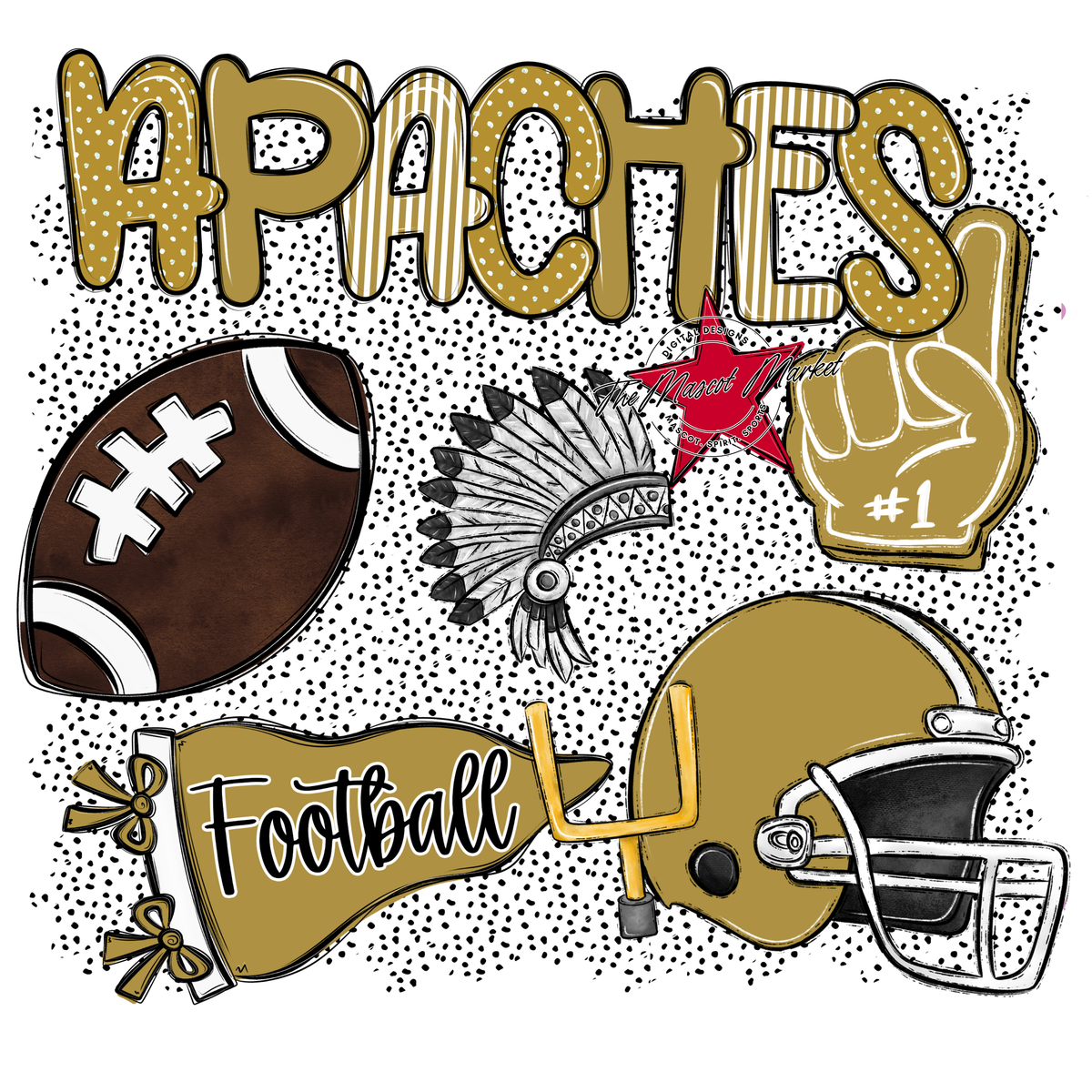 Apaches Football Spirit-Gold