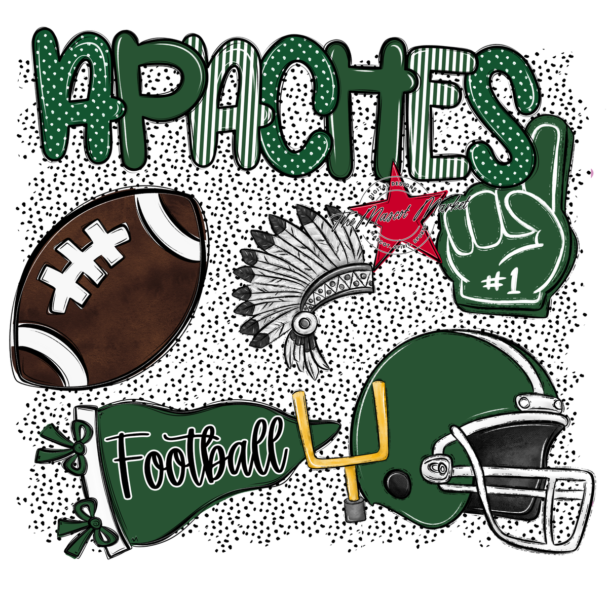Apaches Football Spirit-Green